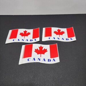 Multi Purpose Canada Flags Decal Vinyl Sticker Waving Flag - SET OF 3